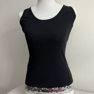 Express Black Tank Top with Sequin Detail